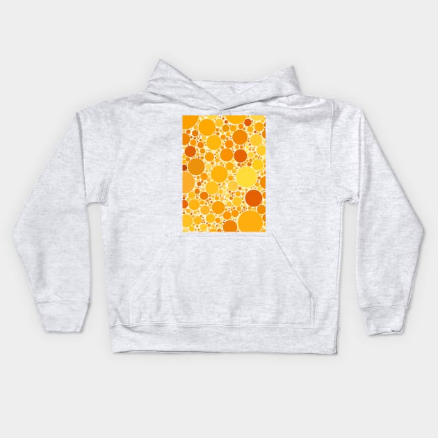 Yellow and Orange Polka Dots Pattern Design Kids Hoodie by love-fi